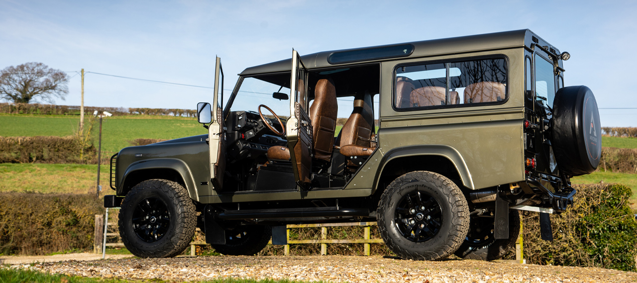Defender 110 with front and rear doors open
