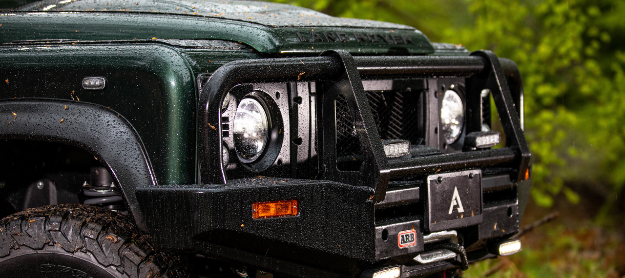 Close up of Defender with ARB bumper