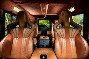 Arkonik Venture Land Rover Defender front seats looking backwards