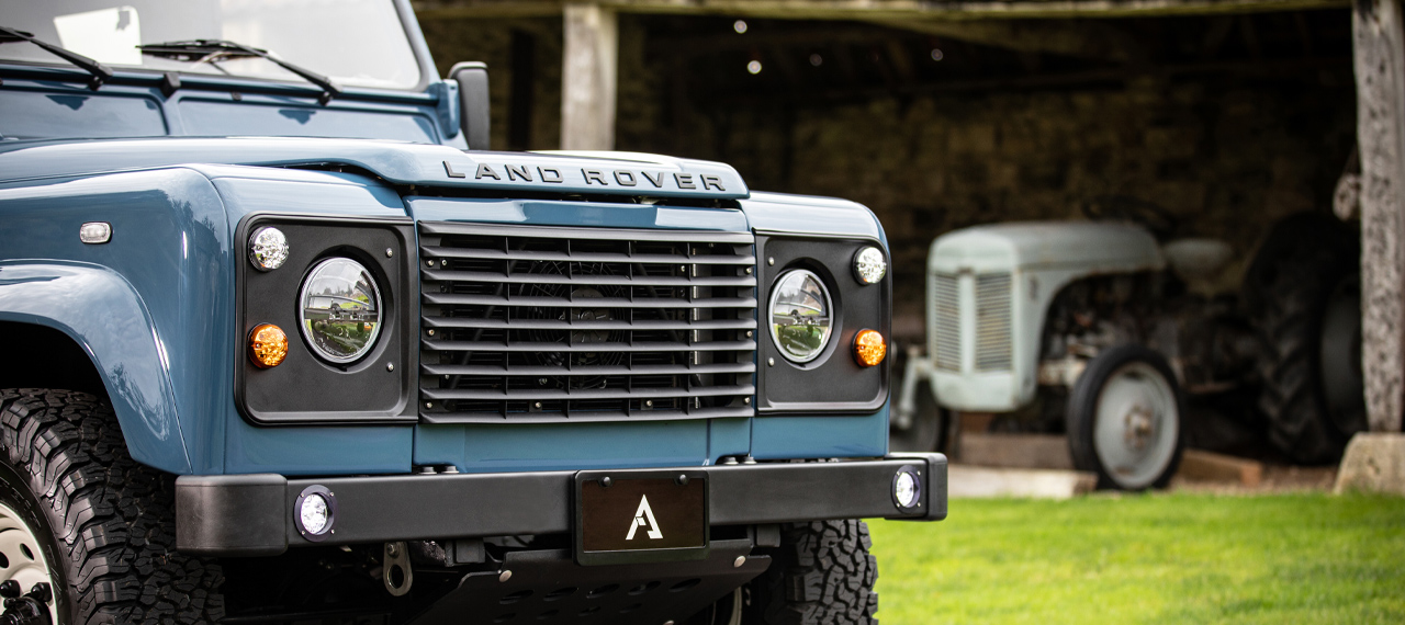 front end detail of Land Rover Defender