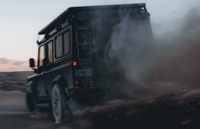 Ben Collins in Las Vegas driving our LS3 Defender