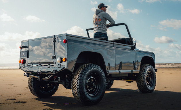Stood in Land Rover soft-top