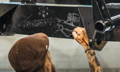 UK build Defender 90 with custom chassis artwork