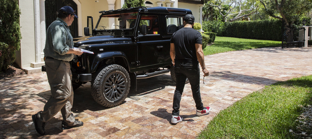 Luis Fonsi taking delivery of his new Arkonik Defender 90