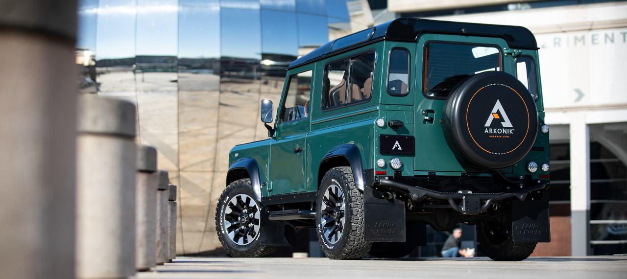 Rear view of Aston Martin Racing Green D90