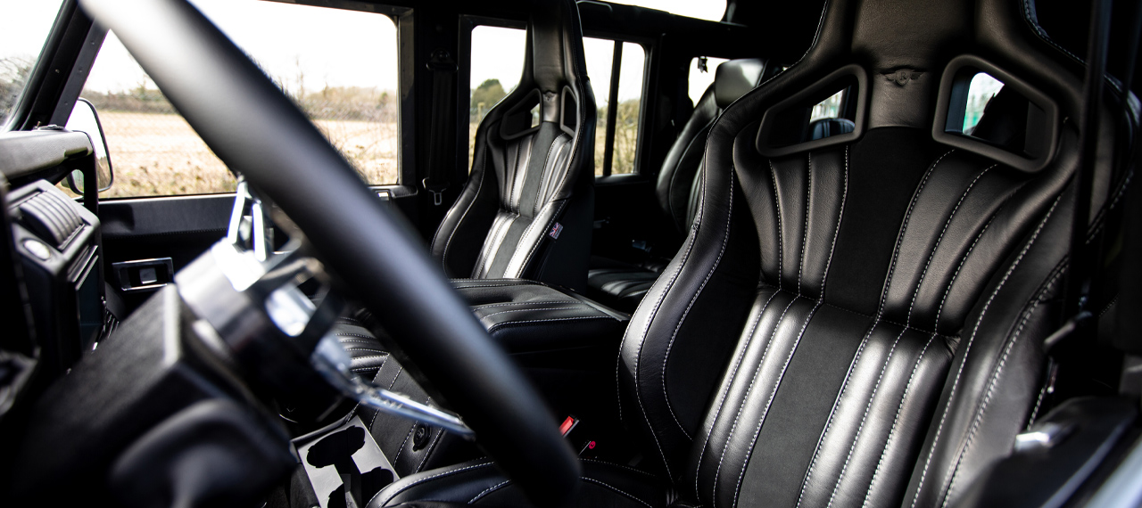 Black leather and suede RECARO sports seats